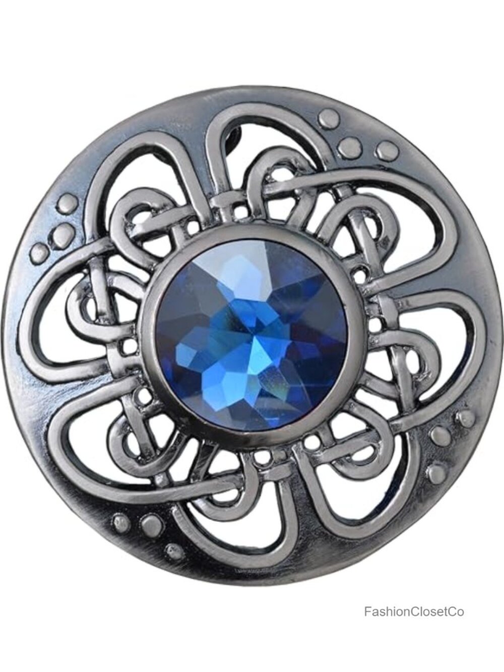 Pewter Celtic Knot Brooch Kilt Pin 3"
